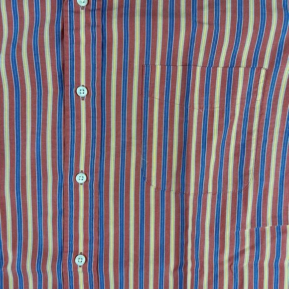 Daniel Cremieux Men's Orange Striped 100% Cotton Long Sleeve Button Up Shirt - Picture 5 of 16
